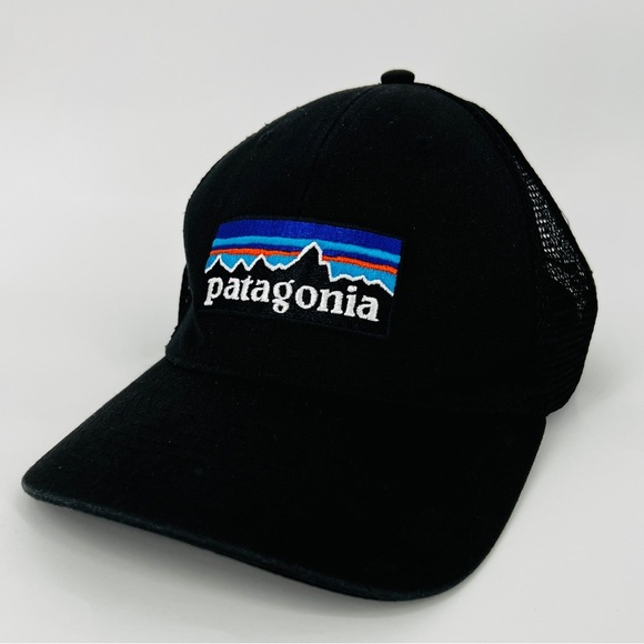 Patagonia Black Snapback Trucker Hat Organic Cotton Adjustable Cap Popular Nwot - Picture 10 of 14